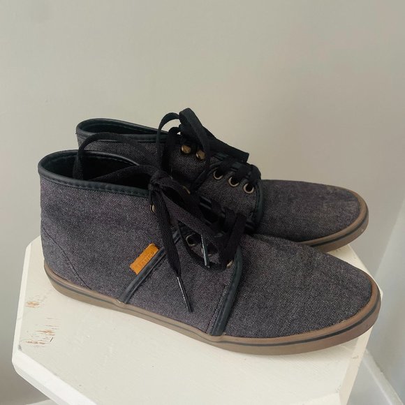 Vans Shoes - Vans Heather Gray Blue Slim Canvas Hi Ankle Sneaker Boots (7)